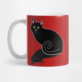 Black Cat with Shadow Mug